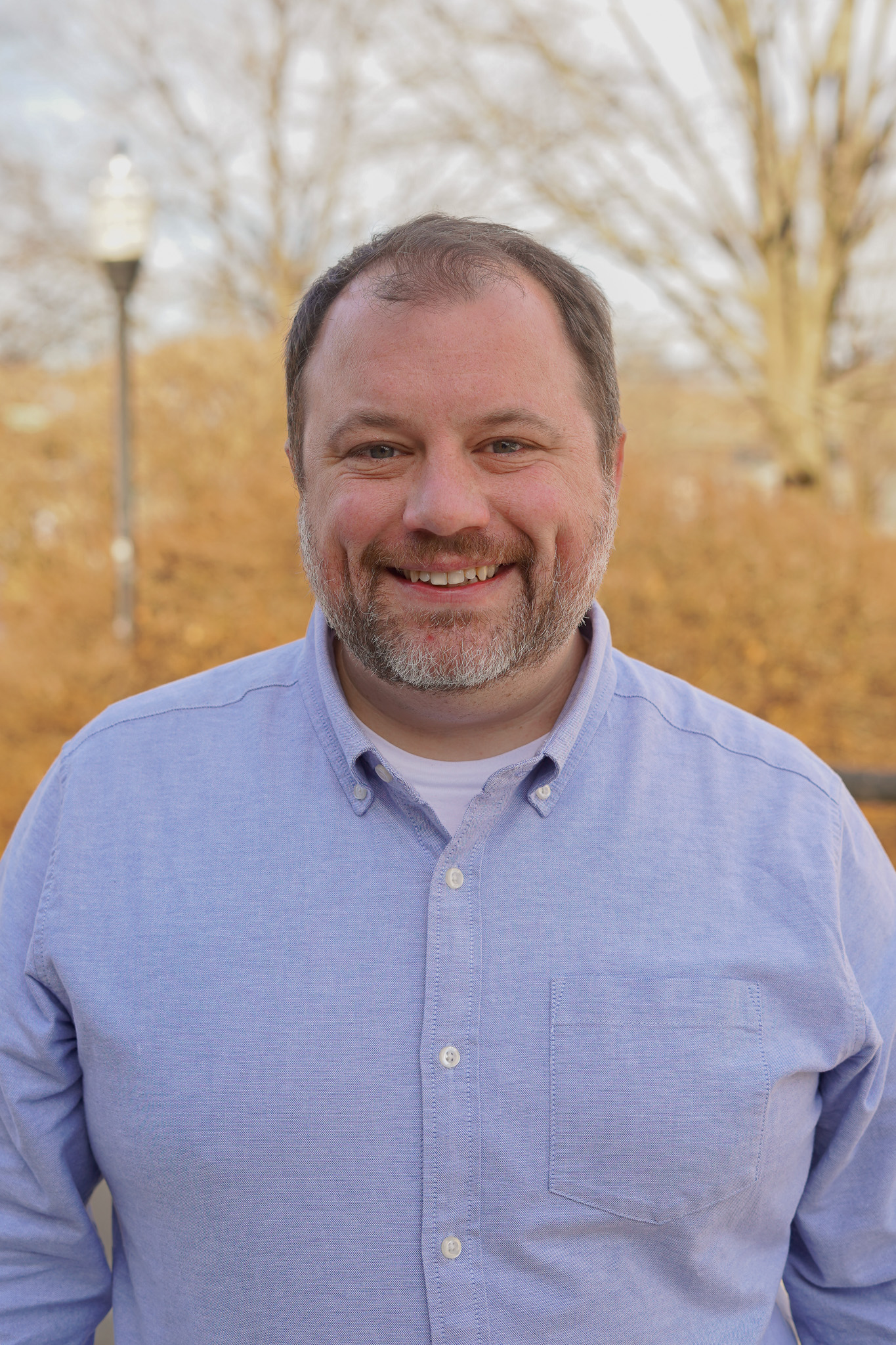 Man wearing blue shirt