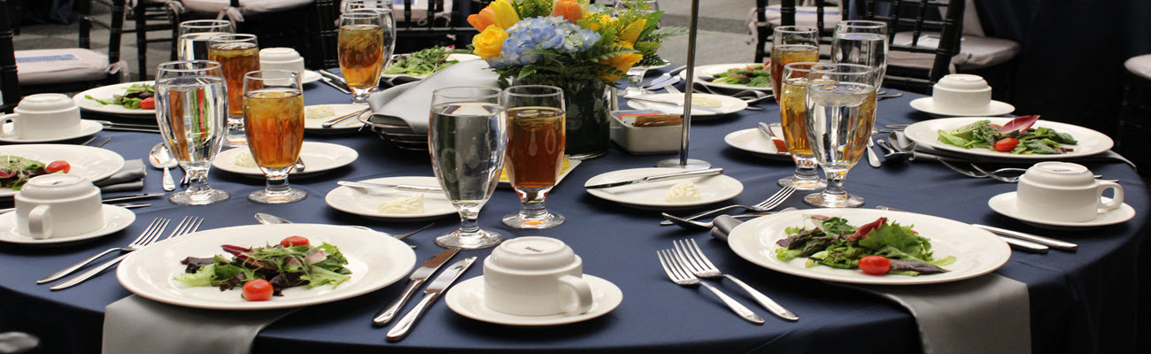 Catering table set up